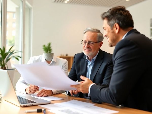 Consultant financiar discutând cu clientul în birou